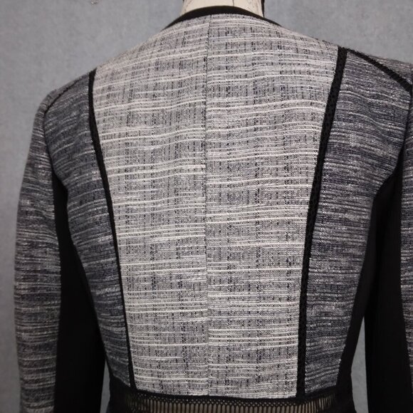 WHBM | Momento Multi Tweed Blazer Jacket Black‎ Navy Gray | Size 4 - Picture 7 of 10